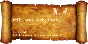 Ménesi Achilles névjegykártya